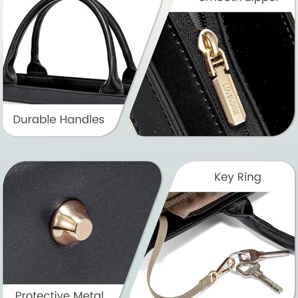 Laptop Tote Bag for Women,15.6 Inch Large Capacity Work Bag with Clutch Purse fo - Picture 6 of 7